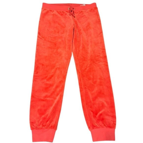 Juicy Couture Red Track Pants Velour Joggers - Picture 1 of 7